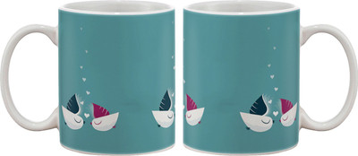 

Artifa Birds Kissing Porcelain, Ceramic Mug(350 ml), Multicolor