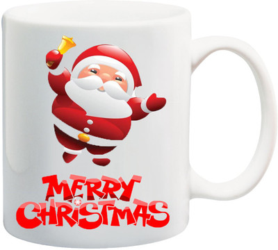 

ME&YOU Gift for Kids/Children;Merry Christmas With Santa Claus Printed Ceramic Mug(325 ml), Multicolor