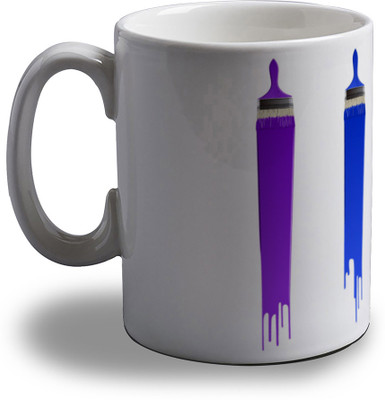 

Artifa Paint Brushes Porcelain, Ceramic Mug(350 ml), Multicolor