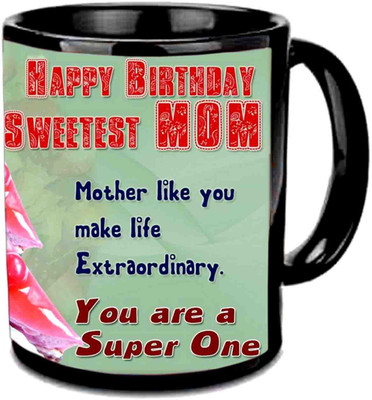 

Raj Laxmi Happy B'day Supermom Black Ceramic Mug(3.5 ml)