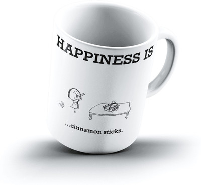 

Ucard Happiness Is1472 Bone China, Ceramic, Porcelain Mug(325 ml), Multicolor