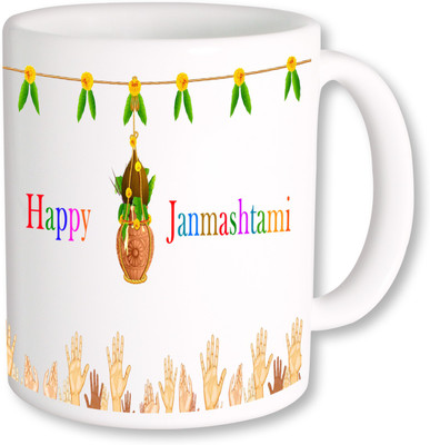 

PhotogiftsIndia Happy Janmastmi Ceramic Mug(325 ml), Multicolor