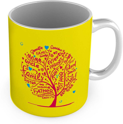 

Home India Relationship Tree Printed Design Yellow Coffee 573 Ceramic Mug(300 ml)