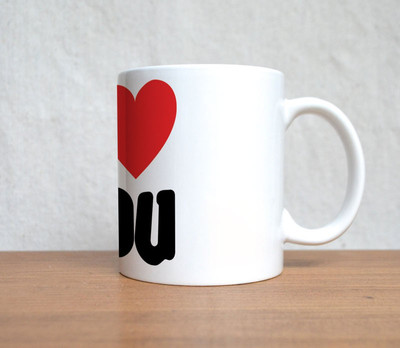 60% OFF on StyBuzz I heart you love valentine Porcelain Coffee Mug(300 ml)
