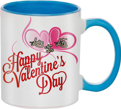 

SKY TRENDS Beautiful Special and Best Happy Valentine Gifts for Boyfriend Girlfriend Fiance Wife Husband Friends Birthday Anniversary055 Ceramic Mug(325 ml), Blue