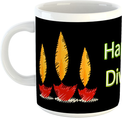

Deeher Gifts Happy Diwali Design8 Ceramic Mug(330 ml), Multicolor