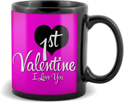 

SKY TRENDS 1st Valetine's Day Black Coffee Valetine's Ceramic Mug(320 ml)