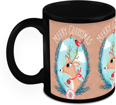 

Homesogood Innocent Christmas Stag Ceramic Mug(325 ml)