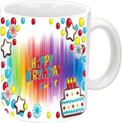 

Raj Laxmi Happy B'day Sweety White Ceramic Mug(3.5 ml)