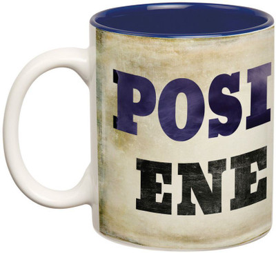 

Prithish Positive Energy Double Color Ceramic Mug(330 ml), Multicolor