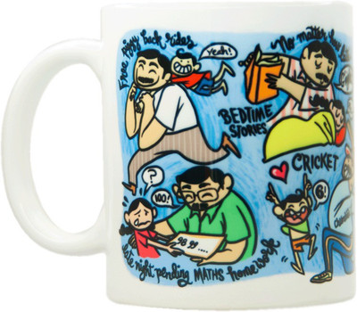 

Chumbak Most Lovable Dad Ceramic Mug(300 ml), Multicolor