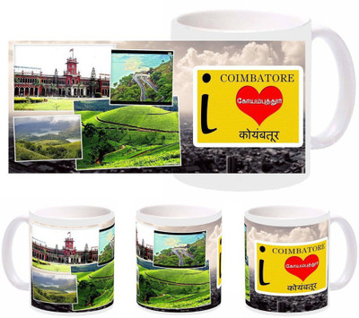 

Snapgalaxy I Love Coimbatore Ceramic Mug(320 ml), Multicolor