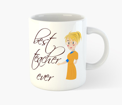

Deeher Gifts Best teacher ever design5 Ceramic Mug(350 ml), Multicolor