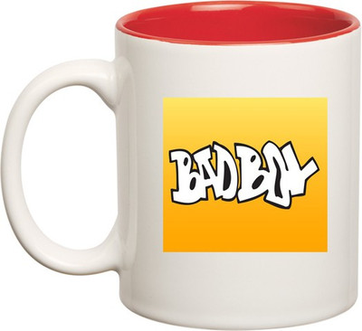 

HuppmeGift Bad Boy Inner Red Ceramic Mug(350 ml), Red;white