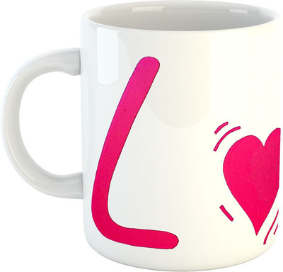 Deeher Gifts Love design - 41 Ceramic Mug(330 ml), Multicolor