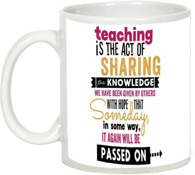 

AllUPrints Teacher Sharing Knowledge Ceramic Mug(325 ml), White