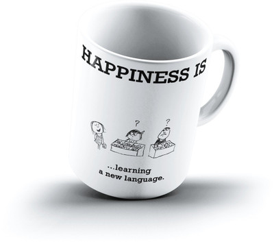 

Ucard Happiness Is1509 Bone China, Ceramic, Porcelain Mug(325 ml), Multicolor