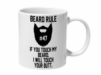 

Mooch Wale If You Touch My Beard I Will Touch Your Butt Ceramic Mug(325 ml), Multicolor