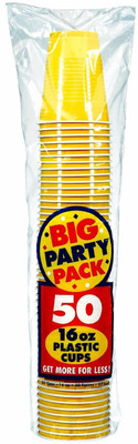 

Amscan Big Party Pack Plastic Cups Paper Mug(453 ml, Pack of 50), Yellow