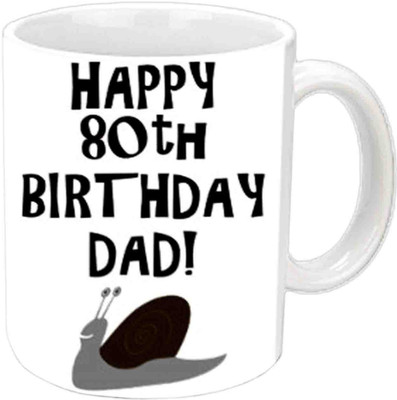 

Raj Laxmi Happy 80th B'day Dad White Ceramic Mug(3.5 ml)