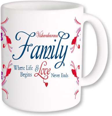 

PhotogiftsIndia Vishwakarma Family Ceramic Mug(325 ml), Multicolor