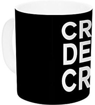

Kess InHouse InHouse Geordanna Cordero-Fields Creme De La Creme Black White Ceramic Coffee, 11 oz, Multicolor Ceramic Mug(60 ml)
