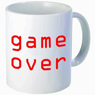 

Rikki Knight Knight Game Over, Just Married Funny Quotes Ceramic Coffee, 11 oz, White Ceramic Mug(60 ml), Multicolor