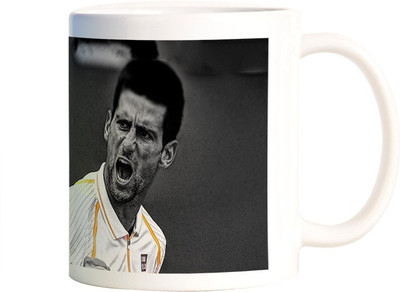 

Rangeele Inkers Novak djokovic Shot Ceramic Mug(300 ml), Multicolor