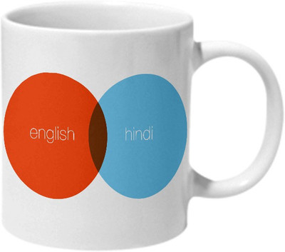 

Mooch Wale English Hindi Ceramic Mug(325 ml), Multicolor