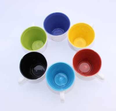 

Aarzool Glossy Kulhad Ceramic Mug(200 ml, Pack of 6), Multicolor