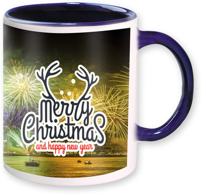 

Heyworlds merry christnas and new year gifts Ceramic Mug(325 ml), Blue