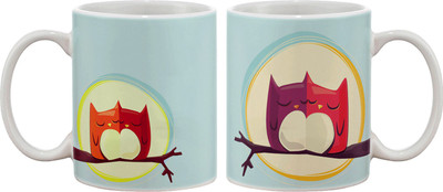 

Artifa Owls In Love Porcelain, Ceramic Mug(350 ml), Multicolor