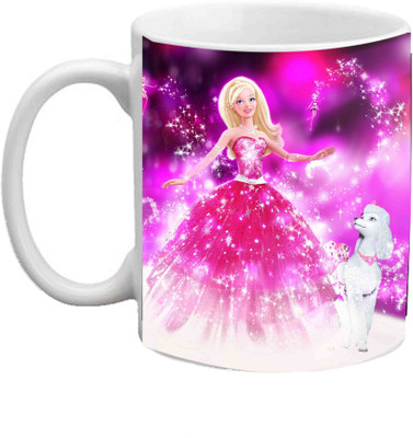 

Raj Laxmi Beautiful Barbie Character White Ceramic Mug(350 ml)