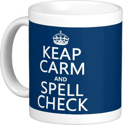 

Exoctic Silver Oxford Wali Maidam A004 Ceramic Mug(350 ml), Blue;white