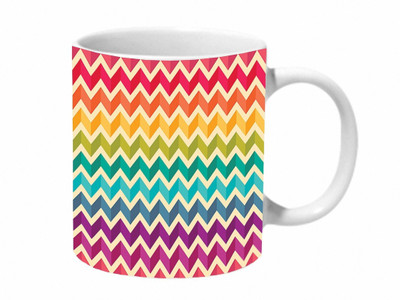 Mooch Wale Colorful Pattern Ceramic Coffee Mug(325 ml)