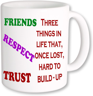 

PhotogiftsIndia Friends Perfect Trust Ceramic Mug(325 ml), Multicolor