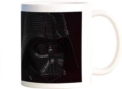 

Rangeele Inkers Darth Vader Face Typography Ceramic Mug(300 ml), Multicolor