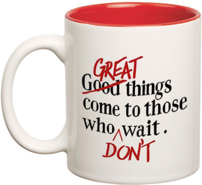 

Prithish Great Things Come To Those Who Don't Wait Double Color Ceramic Mug(330 ml), Multicolor