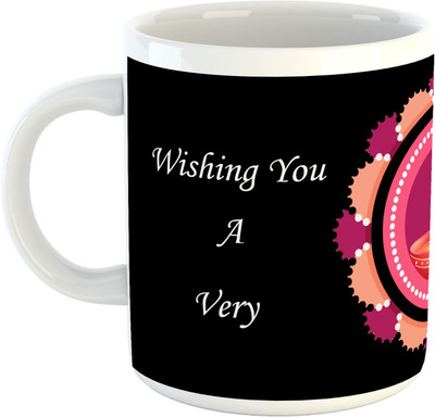 

Deeher Gifts Happy Diwali Design11 Ceramic Mug(330 ml), Multicolor