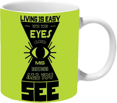 

Mooch Wale Close Your Eyes And See Misunderstanding Ceramic Mug(325 ml), Multicolor