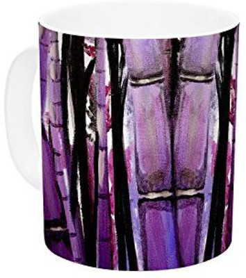 

Kess InHouse InHouse Theresa Giolzetti Bamboo Bunny Purple Black Ceramic Coffee, 11 oz, Multicolor Ceramic Mug(60 ml)
