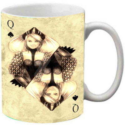 

Maison N Mode Queen Coffee Ceramic Mug(330 ml), Multicolor
