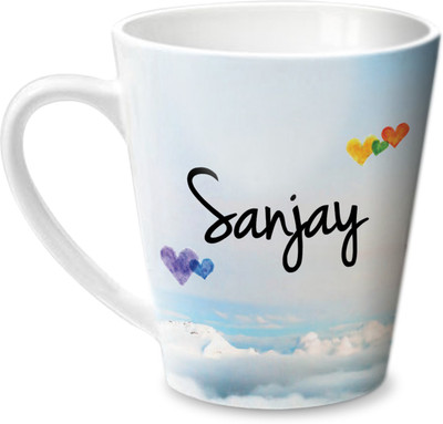 

Hot Muggs Simply Love You Sanjay Conical Ceramic Mug(350 ml)