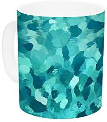 

Kess InHouse InHouse Oriana Cordero Turquoise Ocean Blue Aqua Ceramic Coffee, 11 oz, Multicolor Ceramic Mug(60 ml)