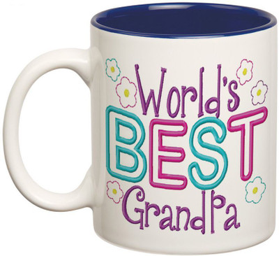 

Prithish World's Best Grandpa Double Color Ceramic Mug(330 ml), Multicolor