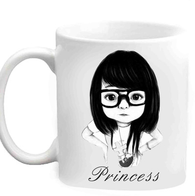 

Raj Laxmi Serious Little Princess White Ceramic Mug(350 ml)