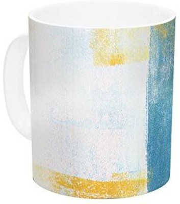 

Kess InHouse InHouse CarolLynn Tice Color Combo Blue Yellow Ceramic Coffee, 11 oz, Multicolor Ceramic Mug(60 ml)