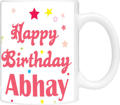 

Simbright abhay birthday Ceramic Mug(350 ml), Multicolor