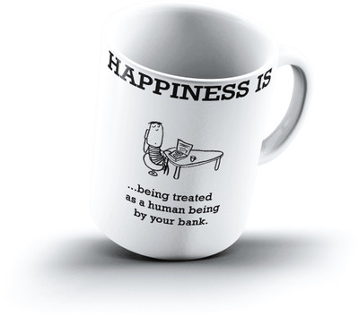 

Ucard Happiness Is2326 Bone China, Ceramic, Porcelain Mug(325 ml)