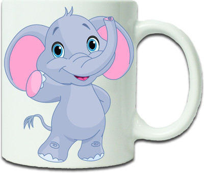 

Maison N Mode Elephant Stand Coffee Ceramic Mug(330 ml), Multicolor